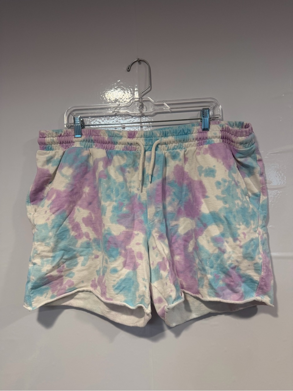 Tie-Dye Pastel Purple and Blue Original Use Lounge Shorts - Women